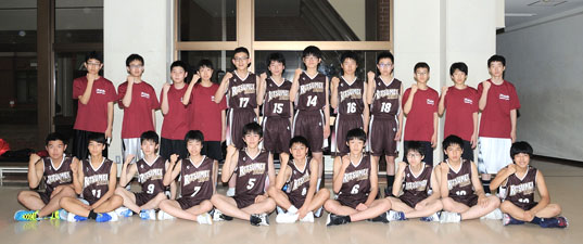 バスケットボール部のメンバーの写真